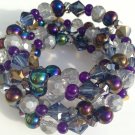Glass Crystal swarovski Elements Memory Wire Bracelet :Fun Couture Unique Shinies