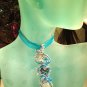 Undertow- Wire Wrapped Paua Shell, Prehnite & Fluorite Gemstone Pendant