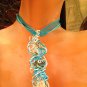 Undertow- Wire Wrapped Paua Shell, Prehnite & Fluorite Gemstone Pendant