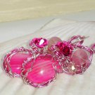 'Romance Candy' opulent Pink Candy Agate ooak earrings