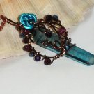 'Dagger of the Evening Rose' ooak wirewrapped pendant on chain