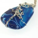 Blue Oasis' ooak statement piece pendant in chain