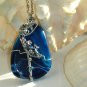 Blue Oasis' ooak statement piece pendant in chain