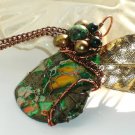 'Dusk in the Eternal Forest' ooak wirewrapped statement piece pendant on chain