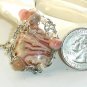 'Strawberry Cheesecake' petite ooak wirewrapped pendant on chain
