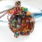 Balance of Rainbow OOAK Wire Wrapped Pendant on Chain Necklace
