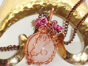 Rose Orb Ooak Artisan Sphere Orb Pendant Necklace