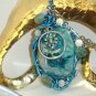 Danube wirewrapped pendant On Necklace Artisan Shinies Couture
