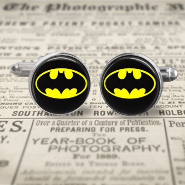 BATMAN SYMBOL Cuff links, silver color plated