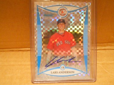 LARS ANDERSON 2008 BOWMAN CHR. PROS. XFRAC AUTO RC #D/250 RED SOX
