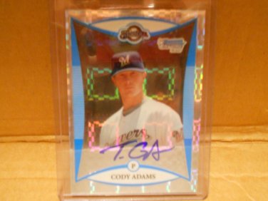 CODY ADAMS 2008 BOWMAN CHR. DRAFT XFRAC AUTO RC #D/225 BREWERS