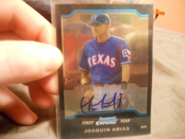 JOAQUIN ARIAS 2004 BOWMAN CHROME AUTO RC #346 RANGERS / GIANTS