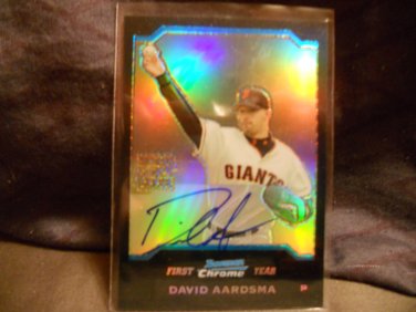 DAVID AARDSMA 2004 BOWMAN CHROME REF AUTO GIANTS / METS