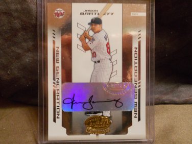 JASON BARTLETT 2004 LEAF CERTIFIED MATERIALS AUTO RC #D/400 TWINS / RAYS