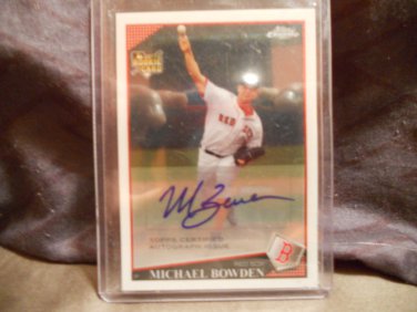 MICHAEL BOWDEN 2009 TOPPS CHROME AUTO RC RED SOX