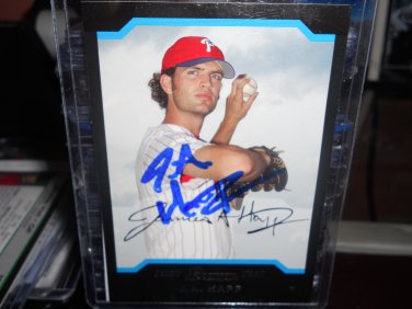 J.A. HAPP 2004 BOWMAN DRAFT IN-PERSON AUTO RC PHILLIES / BLUE JAYS