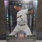 JUAN CARLOS SULBARAN 2008 DONRUSS ELITE EX. ED. TURN OF THE CENTURY AUTO RC #D/844 REDS / ROYALS