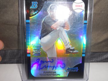 AARON THOMPSON 2005 BOWMAN CHROME DRAFT PICKS REFRACTOR AUTO RC #D/500 MARLINS / TWINS