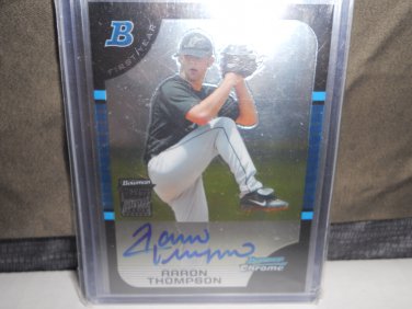AARON THOMPSON 2005 BOWMAN CHROME DRAFT PICKS AUTO RC MARLINS / TWINS