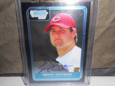 SEAN WATSON 2006 BOWMAN CHROME DRAFT PICKS AUTO RC REDS / MARLINS