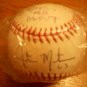 JUSTIN MASTERSON AUTOGRAPHED BASEBALL W/ INSCRIPTION RAWLINGS OFFICIAL LEAGUE BALL / INDIANS