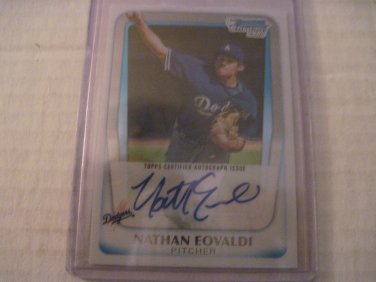 NATHAN EOVALDI 2011 BOWMAN CHROME PROSPECTS AUTO RC DODGERS / MARLINS