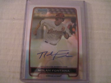 NOLAN FONTANA 2012 BOWMAN CHROME REFRACTOR AUTO RC ASTROS
