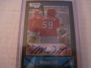 MARK HAMILTON 2007 BOWMAN CHROME PROSPECTS AUTO RC CARDINALS / BRAVES
