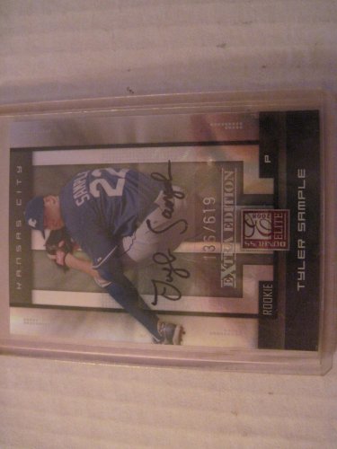 TYLER SAMPLE 2008 DONRUSS ELITE EX. ED. AUTO RC #D/619 ROYALS