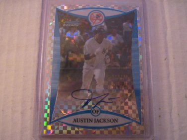 AUSTIN JACKSON 2008 BOWMAN CHROME PROSPECTS XFRACTOR AUTO RC #D/250 YANKEES / TIGERS