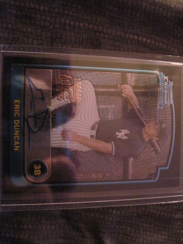 ERIC DUNCAN 2003 BOWMAN CHROME DRAFT AUTO RC YANKEES