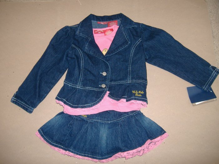 U.S. Polo Assn.Toddler Girl Three Peice Outfit Size 4T
