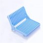 Foldable Organizer Rack Plastic Storage Holder Plate Dish Drying Drainer Kitchen Blue