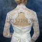 Bridal Vest 3/4 Sleeve Length Alencon Lace Beading white ivory Wedding Bolero Jacket RJ20