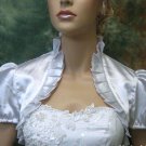 Bridal Vest Short Sleeves white ivory Satin Handmade Stock Wedding Bolero Jacket RJ33