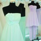 Strapless Short Bridesmaid Dress A-line Hi-low Purple Pink Green Chiffon Evening Dress MB11 Strapless Short Bridesmaid Dress A-line Hi-low Purple Pink Green Chiffon Evening Dress MB11