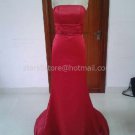 Red Satin Long Bridesmaid Dress Mermaid Wedding Evening Party Dress MB17 Red Satin Long Bridesmaid Dress Mermaid Wedding Evening Party Dress MB17