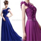 Stock Long Bridesmaid Dress A-line Chiffon One Shoulder Evening Dress MB18