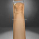 Gold Satin Mother of the Bride Dress Custom Strapless Sheath Free Shawl Wedding Formal Dress Mm03