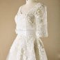 3/4 Sleeves Short Wedding Dress A-line Ankle Length Bridal Wedding Gown H13103