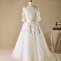 3/4 Sleeves Short Wedding Dress A-line Ankle Length Bridal Wedding Gown H13103