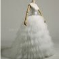 A-line Wedding Dress Princess Strapless Feather Rhinestones Wedding Ball Gown H1312
