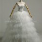 A-line Wedding Dress Princess Strapless Feather Rhinestones Wedding Ball Gown H1312