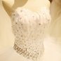 A-line Wedding Dress Princess Strapless Feather Rhinestones Wedding Ball Gown H1312