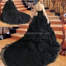 Strapless Wedding Dress Black Organza Cathedral Train Wedding Gown C131211 Strapless Wedding Dress Black Organza Cathedral Train Wedding Gown C131211