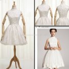 Sleeveless Wedding Dress A-line Lace Knee Length Wedding Evening Party Dress H13125