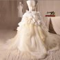 A-line Strapless Wedding Dress Princess Cream Organza Bridal Wedding Gown H13181