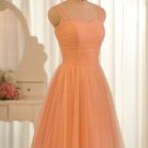 Short Bridesmaid Dresses Coral Tulle A-line Cap Sleeves Wedding Party Dress MB146 Short Bridesmaid Dresses Coral Tulle A-line Cap Sleeves Wedding Party Dress MB146