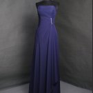 New Bridesmaid Dresses Blue Chiffon Size 2-16+Custom A-line Strapless  Party Dress MB167