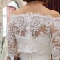 Bridal Vest 3/4 Sleeve Alencon Lace white ivory Off Shoulder Beads Wedding Bolero Jacket RJ177